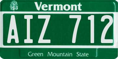 VT license plate AIZ712