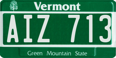 VT license plate AIZ713