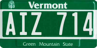 VT license plate AIZ714