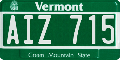VT license plate AIZ715