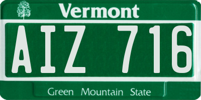 VT license plate AIZ716