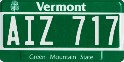 VT license plate AIZ717