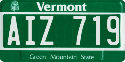 VT license plate AIZ719