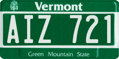 VT license plate AIZ721