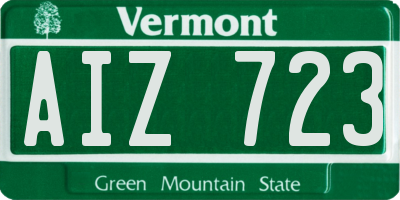 VT license plate AIZ723