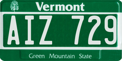 VT license plate AIZ729