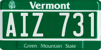 VT license plate AIZ731