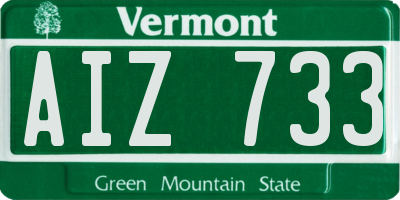 VT license plate AIZ733