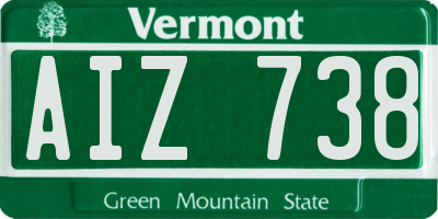 VT license plate AIZ738