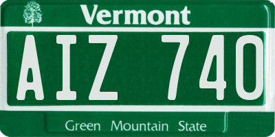 VT license plate AIZ740