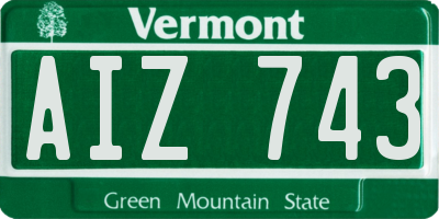 VT license plate AIZ743
