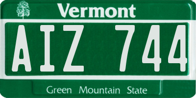 VT license plate AIZ744