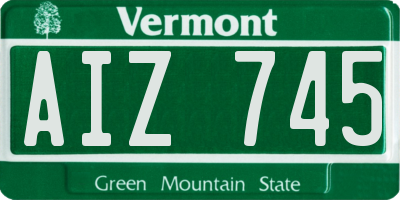 VT license plate AIZ745