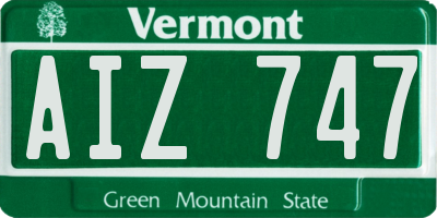 VT license plate AIZ747