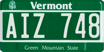 VT license plate AIZ748