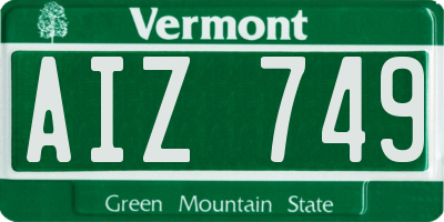 VT license plate AIZ749