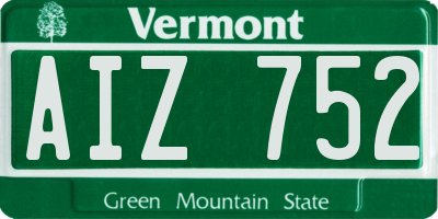 VT license plate AIZ752