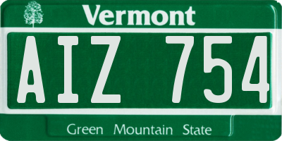 VT license plate AIZ754