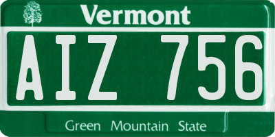 VT license plate AIZ756