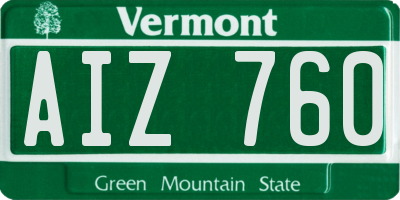 VT license plate AIZ760