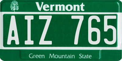 VT license plate AIZ765
