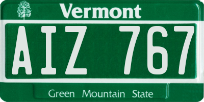 VT license plate AIZ767