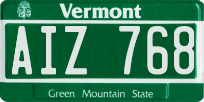 VT license plate AIZ768