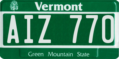 VT license plate AIZ770