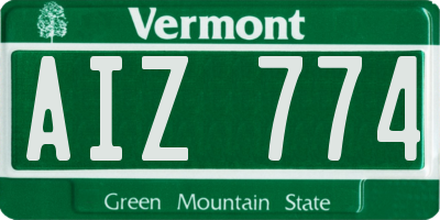 VT license plate AIZ774