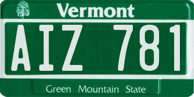 VT license plate AIZ781