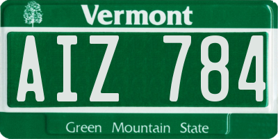 VT license plate AIZ784