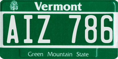 VT license plate AIZ786