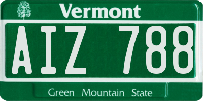VT license plate AIZ788