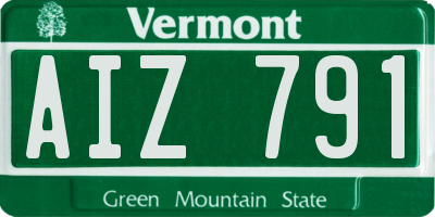 VT license plate AIZ791