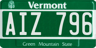 VT license plate AIZ796