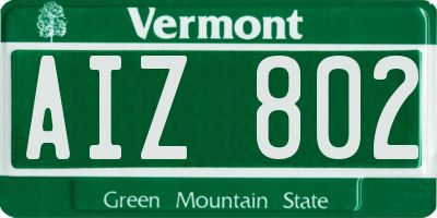 VT license plate AIZ802