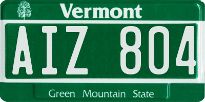 VT license plate AIZ804
