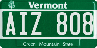 VT license plate AIZ808
