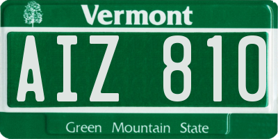 VT license plate AIZ810