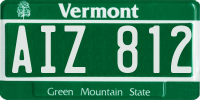 VT license plate AIZ812