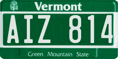 VT license plate AIZ814