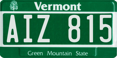 VT license plate AIZ815