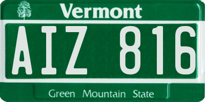 VT license plate AIZ816