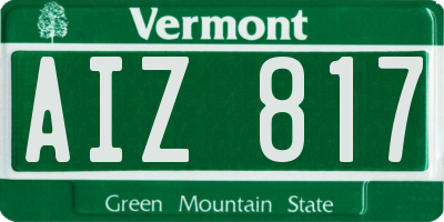 VT license plate AIZ817