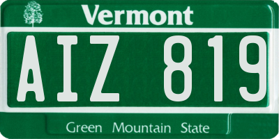 VT license plate AIZ819