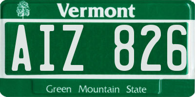 VT license plate AIZ826