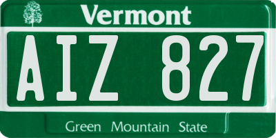 VT license plate AIZ827