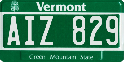 VT license plate AIZ829