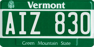 VT license plate AIZ830