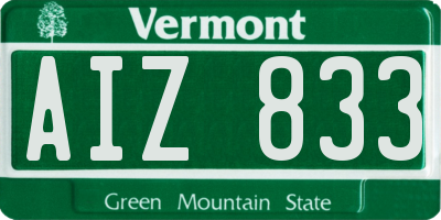 VT license plate AIZ833